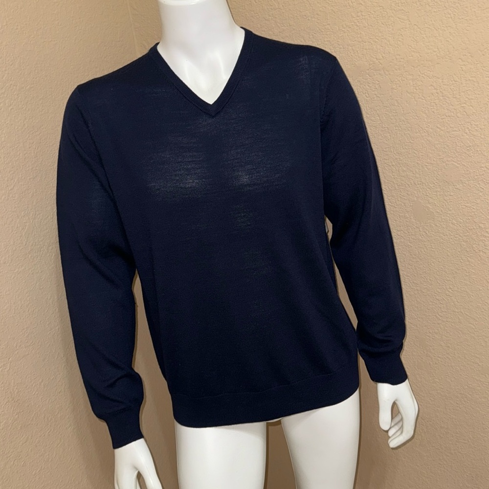 Goodthreads Lightweight 100% Merino Wool Navy Color Crewneck Sweater